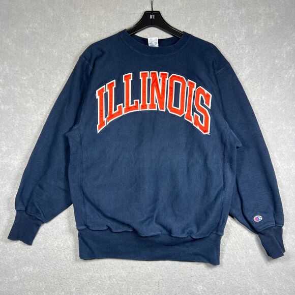 VTG 90s Champion Reverse Weave Illinois Fighting Illini Sweatshirt